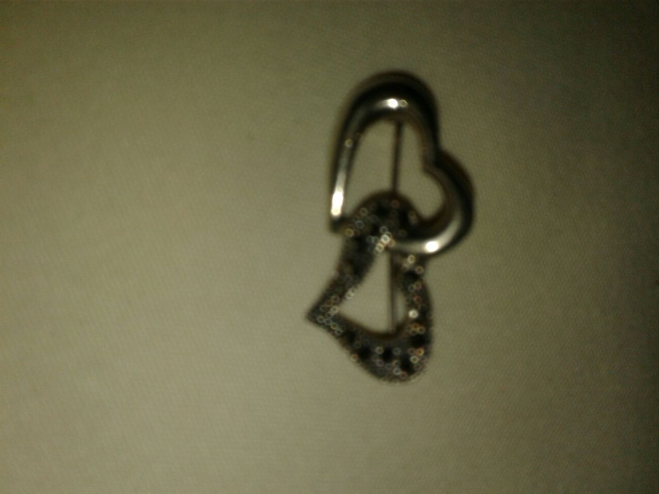 Vintage double hearts pin