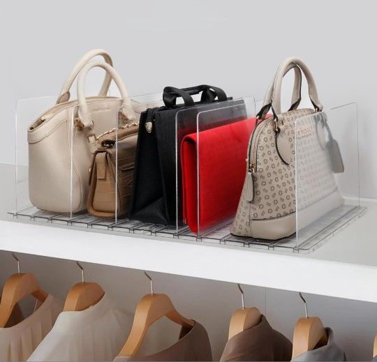 Purse Organizer with Adjustable Shelf Dividers