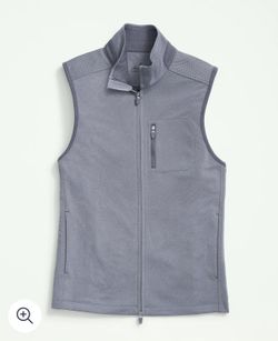 NWT Brooks Brothers Men’s Performance Series Full-Zip Pique Vest - Large Grey