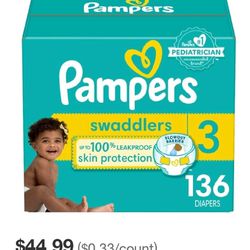 PAMPERS DIAPERS SIZE 3 TO 7 $37 EACH