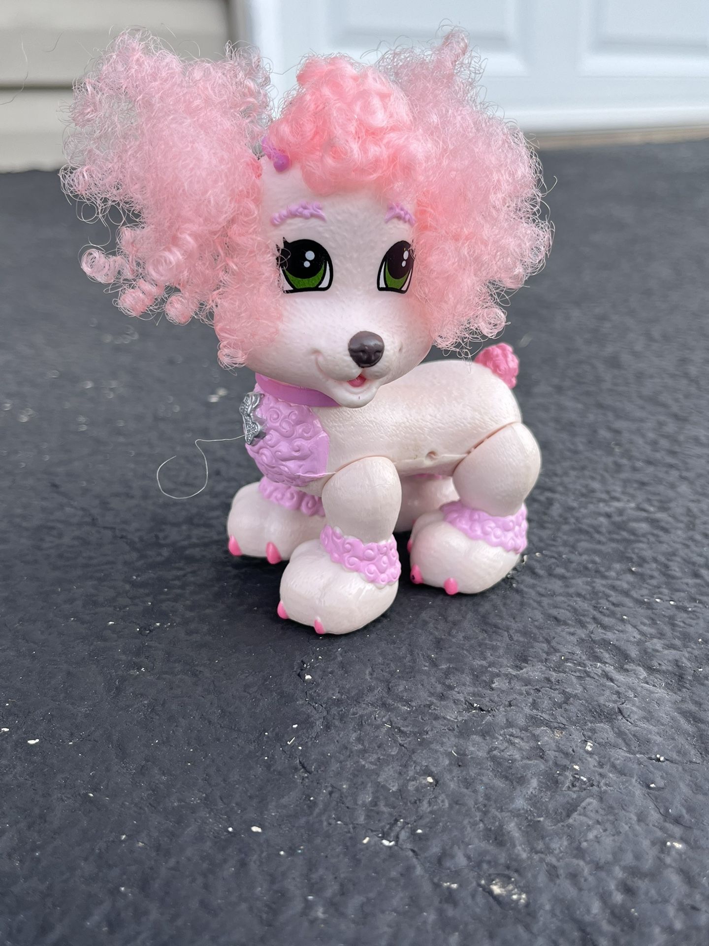 Fisher Price Snap N Style Cheri the Poodle with Pink Curly Hair vintage!!