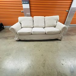 White Beige  Couch ((FREE DELIVERY))