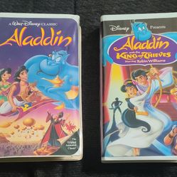 2 Walt Disney Movies Aladdin And Aladdin And The King Of Thieves, VHS 