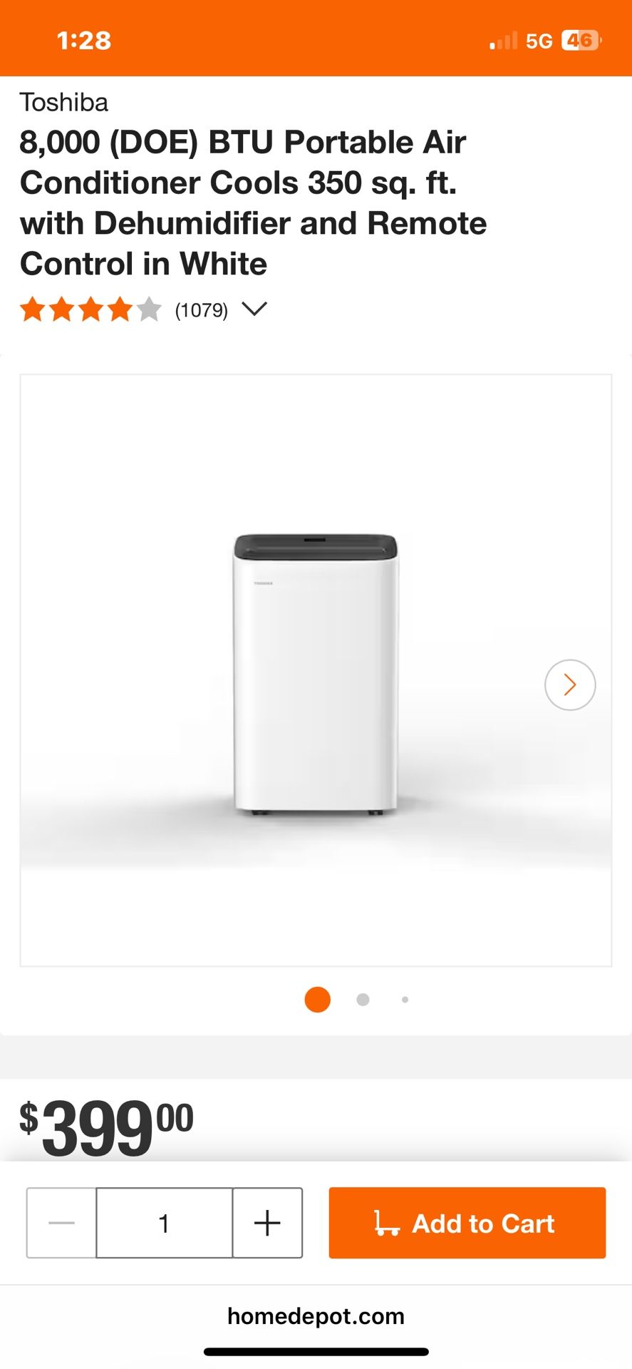Portable Air Conditioner Cools 350 sq. ft.