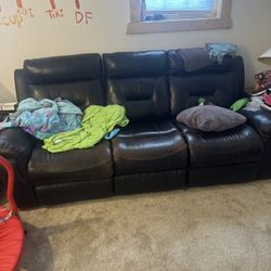 Leather Recliner Couch