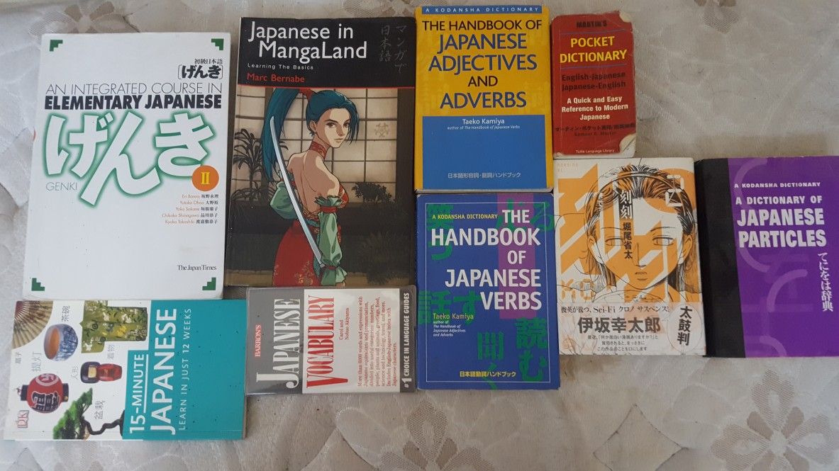 All my Japanese books education and some beginner manga