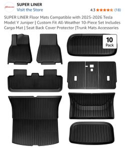 NEW in box SUPER LINER 10-Pc Floor Mats – Tesla Model Y Juniper 2025-2026