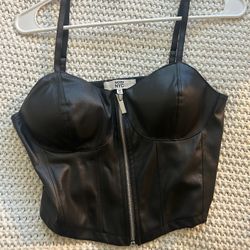 Faux Leather Tank Top 