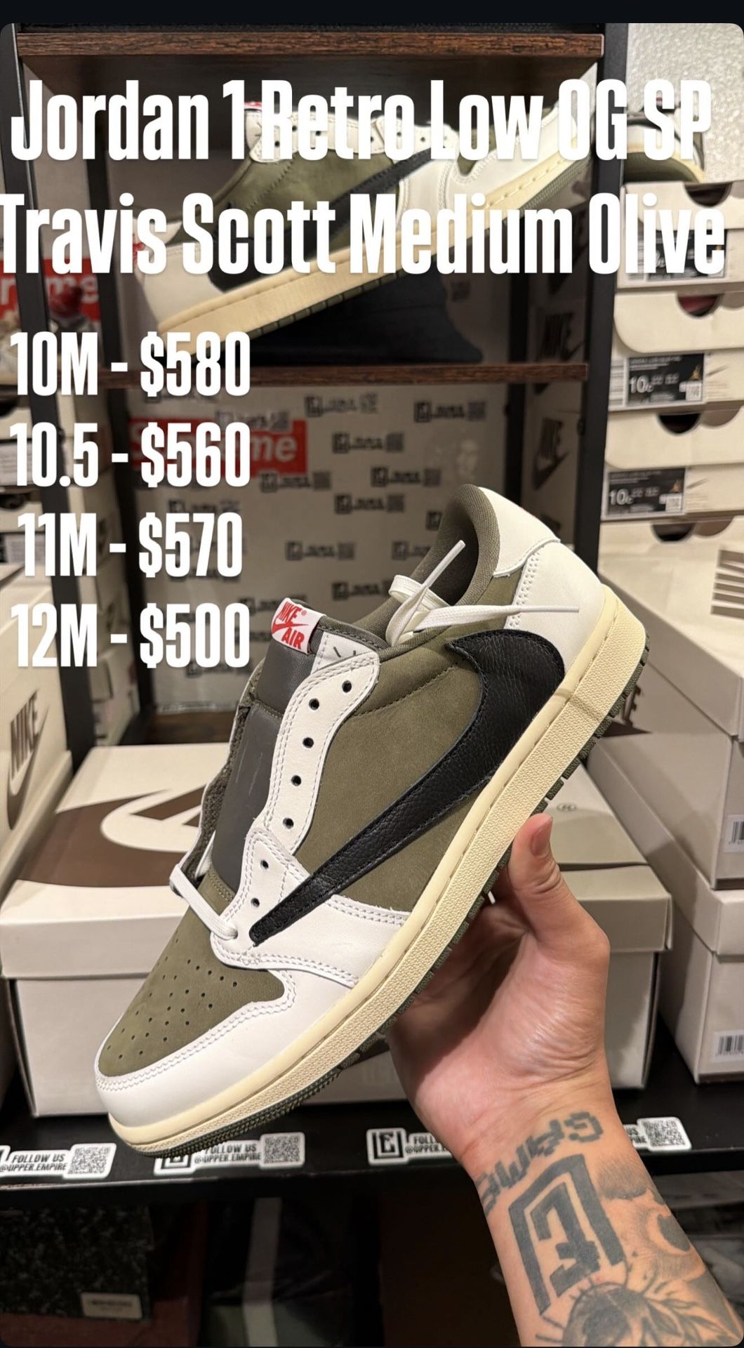 Jordan 1 Retro Low OG  Travis Scott Medium OLIVE