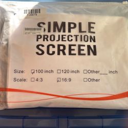 Simple Projection Screen 100 Inches Scale 16:9