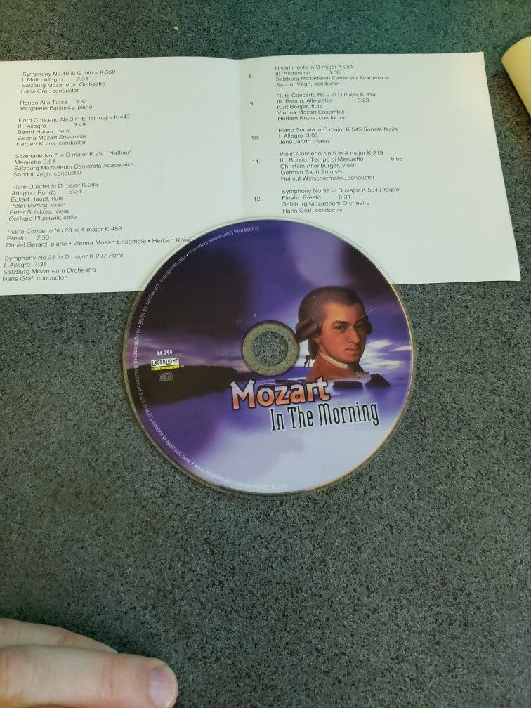 Mozart In The Morning CD With Cover