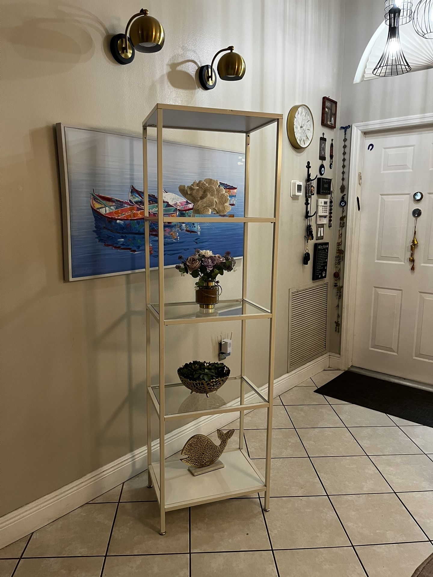 IKEA Metal / Glass Shelf ( Decor Not Included )