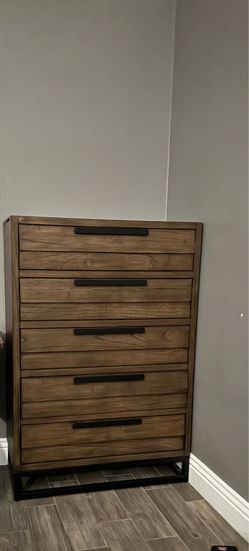Wood 5 Drawer Chest Cabinet