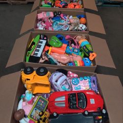 Big boxes of kids toys ($60 Per Box)- dolls, cars, blasters, keyboard