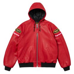 Supreme Vanson Leathers Hooded Work Jacket Red