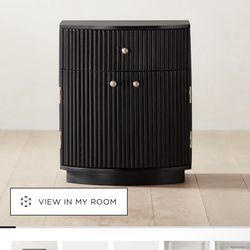 Cb2 Curved Black Wood Nightstand 