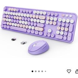 Purple Keyboard and Mouse Set