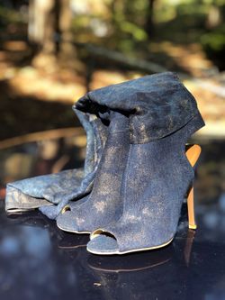 Thigh high jean boot ,size 7