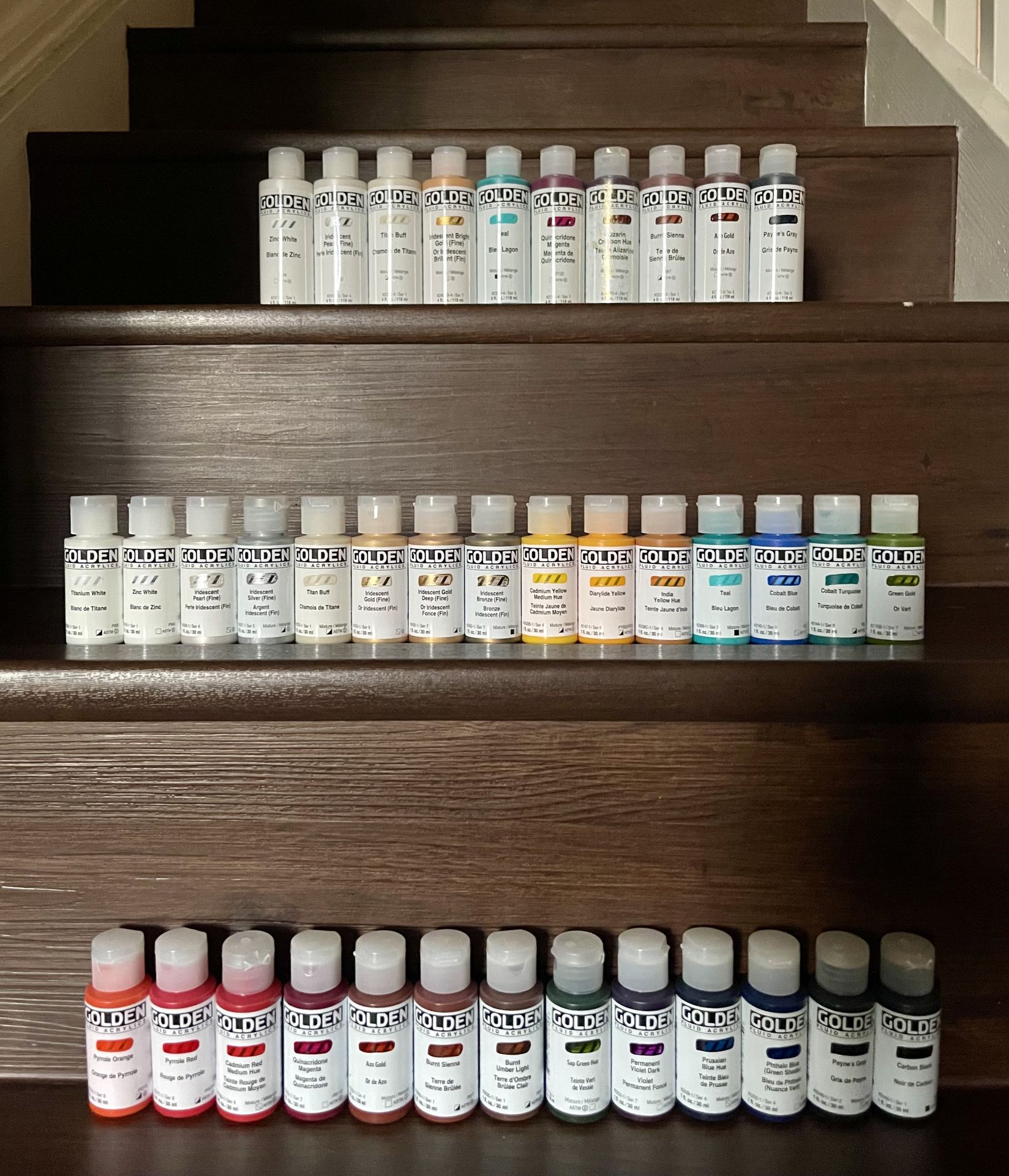 Golden Fluid Acrylics Paint Bundle - Cadence (38 Bottles / 4fl oz & 1fl oz)