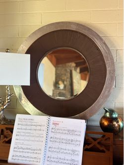 Large round decorative wall mirror