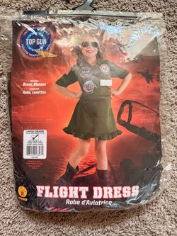 Top Gun Flight Dress Girls halloween Costume Large