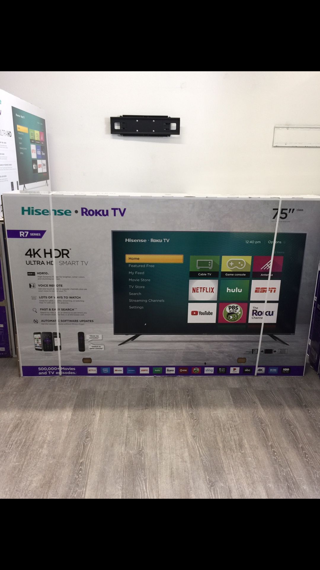 75 inch hisense roku 4K smart tv