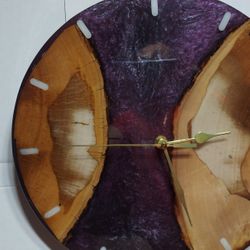Epoxy Resin Wood Clock Hand Made Echo A Mano 