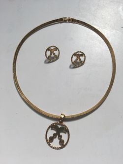 Gold over silver necklace with matching earrings jewelry and accessories