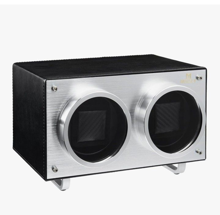 MOZSLY Double Watch Winder for Automatic Watches Quiet Motor PU Leather