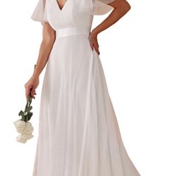 New Wedding Dress- White - Size 20
