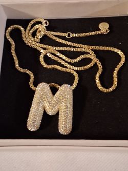 Boble Bar initial pendant necklace new