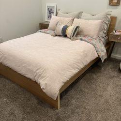 IKEA Malm Oak Veneer Queen Size Bed Frame