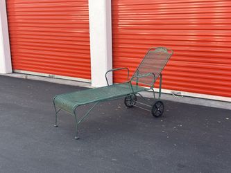 FREE DELIVERY - Vintage Iron Adjustable Back Rolling Chaise Outdoor Patio Lounger