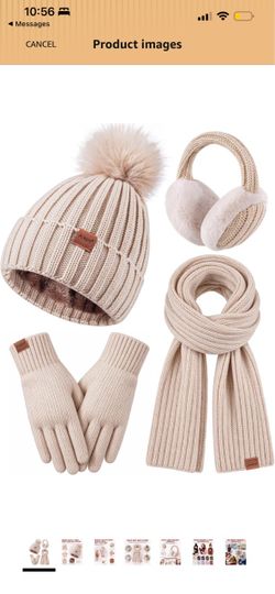 Winter hat scarf gloves set