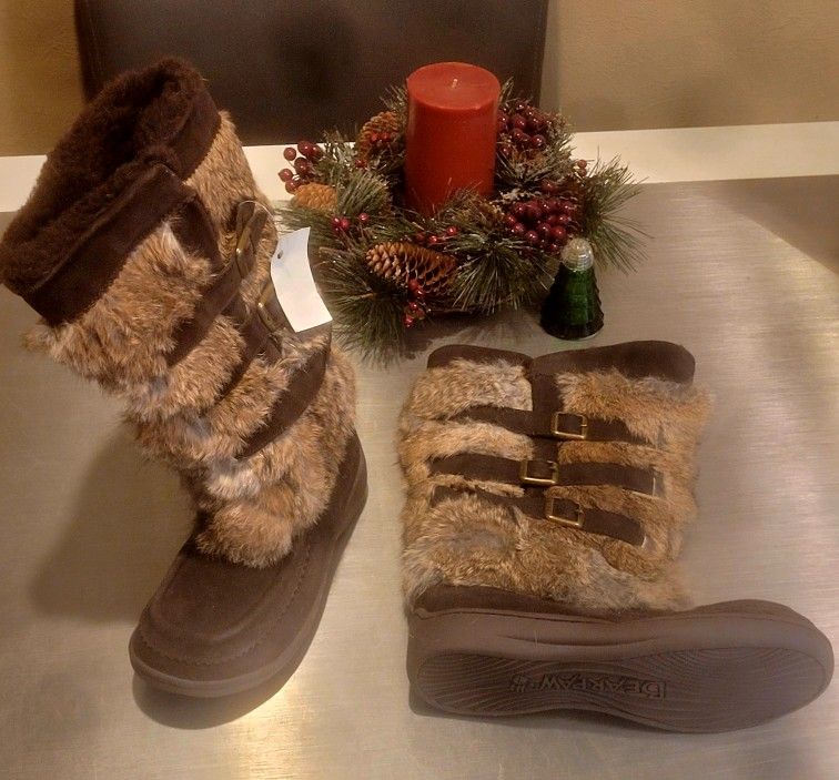 🎁🎄 NEW SUPER Rare CUTE Women Bearpaw Leilani Rabbit Fur Winter Fashion Boots Ugg Snow 7