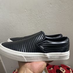 Vans classic slip-on "moto leather" men's shoes black size 7 man’s
