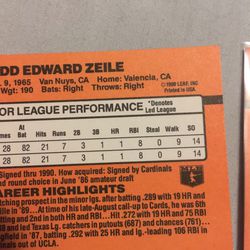 1990 Donruss Todd Zeile Rated Rookie Rare Misprint  Thumbnail