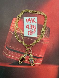 14K Solid Gold Chain and Pendant For Wedding 4.7Gr 18 Inches Long