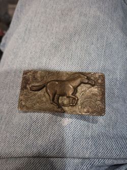 Brass Running Horse Belt Buckle