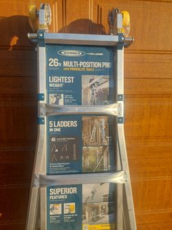 NEW WERNER 26FT. REACH MULTI POSITION LADDER 5-IN-1 375lbs LOAD CAPACITY ALUMINUM ADJUSTABLE