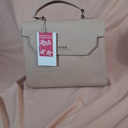 Trina Turk Small Blush Top Handle Satchel W/Detachable Shoulder Strap