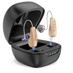 Hearing Aids for Seniors Rechargeable with Noise Cancelling, Hearing Amplifier with 5 Levels of Volume Adjustmen, Simple to Operate and Hear Clear Sou