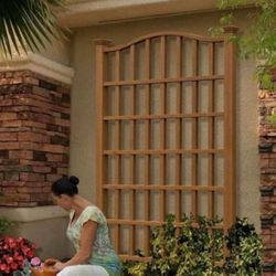 Trellis 54 inch L x 96 inch H Concord Embossed Vinyl Trellis, Brown