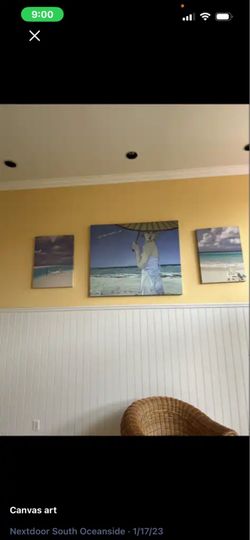 Beach Theme Canvas Art Set of 3