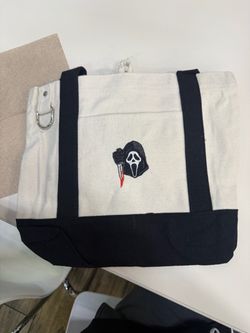 Ghostface Embroidered Canvas Tote Bag