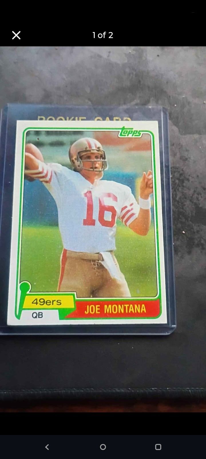 Original Joe Montana Rookie Card