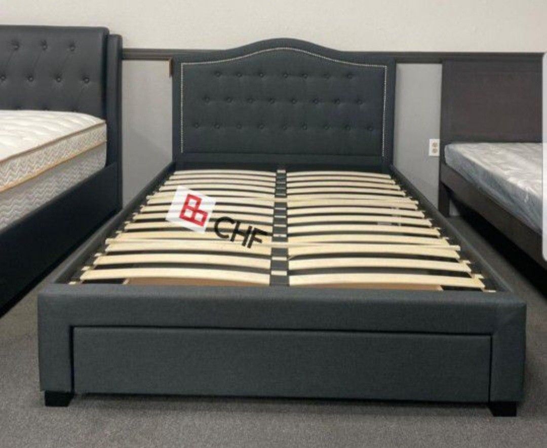 Brand New King Size Charcoal Grey Storage Bed Frame (New In Box) 