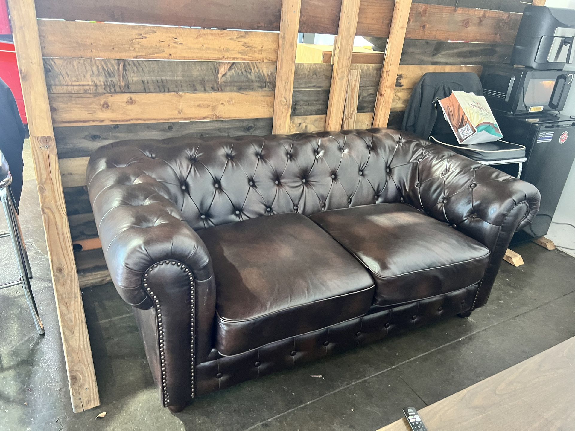 Tufted Vinyl Couch