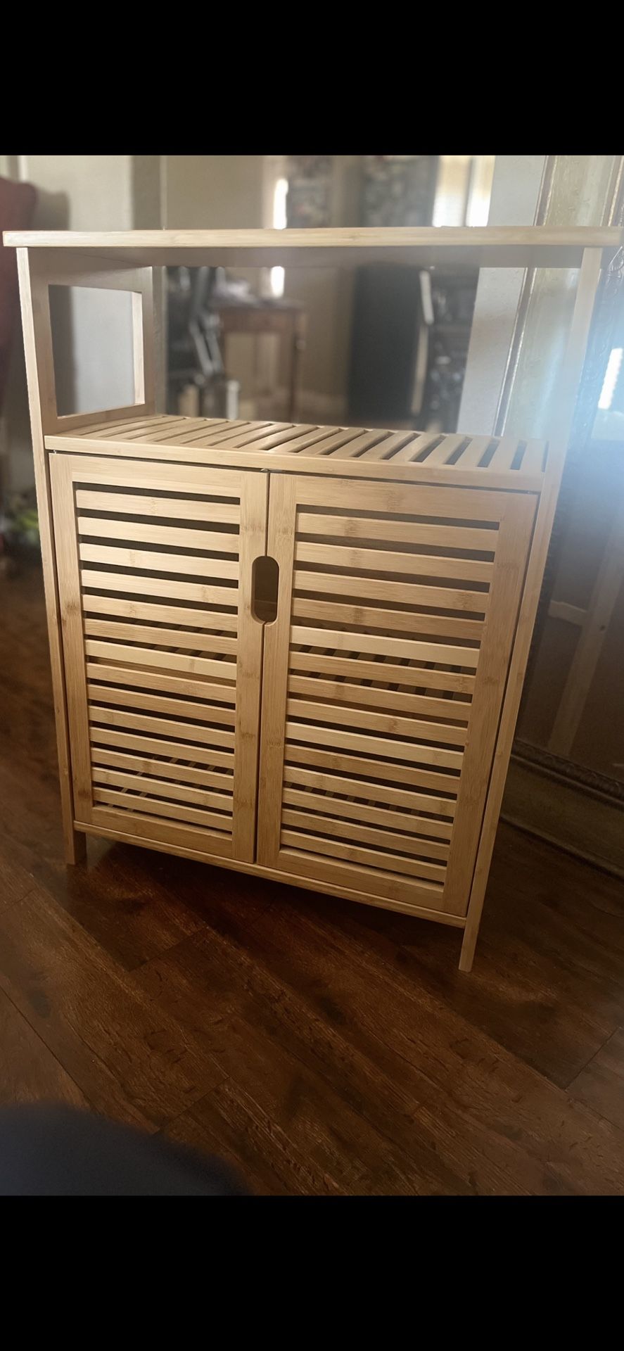 Bathroom, Kitchen, Entryway or Living Room Storage Cabinet With 2 Doors And Top Shelf 