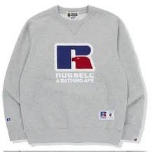 BAPE X RUSSELL CREWNECK - GRAY